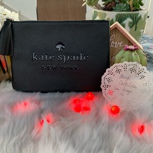 KATE ♠️ SPADE SIENNA LOGO LARGE TASSLE POUCH